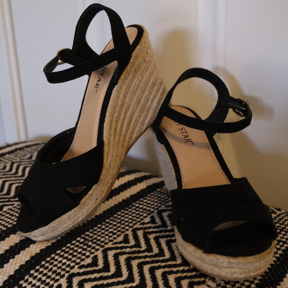 TF Star Espadrille Wedge Sandals | Size 6